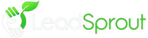 LeadSprout Marketing branding logo open version reverse bg